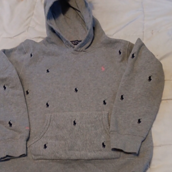 Polo Ralph Lauren Other - Polo by Ralph Lauren Gray Hoodie with Black and Pink Accents